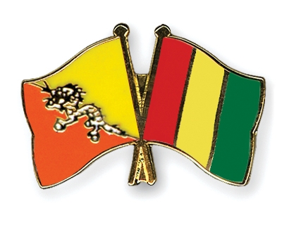 Fahnen Pins Bhutan Guinea