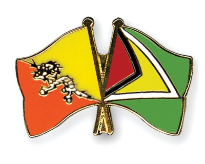 Fahnen Pins Bhutan Guyana