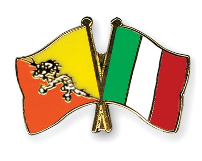 Fahnen Pins Bhutan Italien