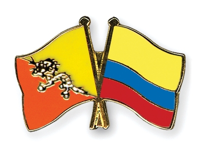 Fahnen Pins Bhutan Kolumbien