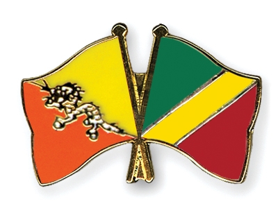 Fahnen Pins Bhutan Kongo-Republik