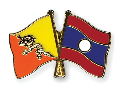 Fahnen Pins Bhutan Laos