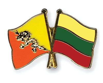 Fahnen Pins Bhutan Litauen