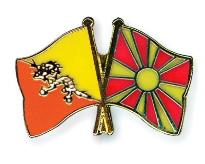Fahnen Pins Bhutan Mazedonien