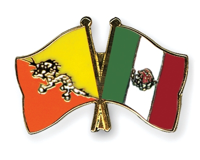 Fahnen Pins Bhutan Mexiko