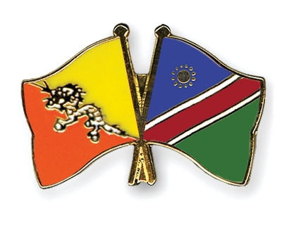 Fahnen Pins Bhutan Namibia