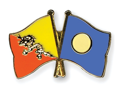 Fahnen Pins Bhutan Palau