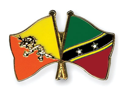 Fahnen Pins Bhutan St-Kitts-und-Nevis