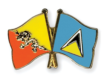 Fahnen Pins Bhutan St-Lucia