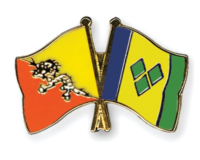 Fahnen Pins Bhutan St-Vincent-und-die-Grenadinen