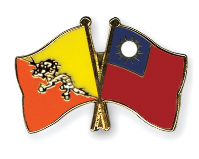 Fahnen Pins Bhutan Taiwan