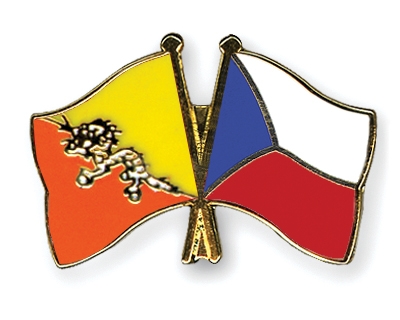 Fahnen Pins Bhutan Tschechische-Republik