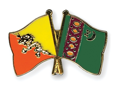 Fahnen Pins Bhutan Turkmenistan