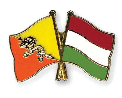 Fahnen Pins Bhutan Ungarn