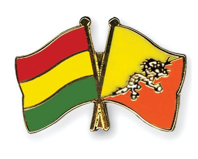 Fahnen Pins Bolivien Bhutan