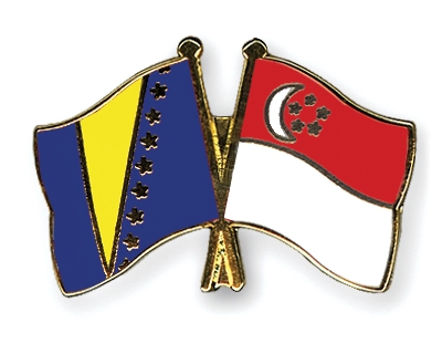 Fahnen Pins Bosnien-und-Herzegowina Singapur