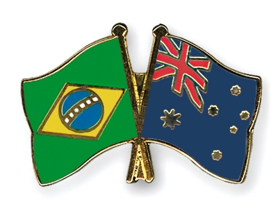 Fahnen Pins Brasilien Australien