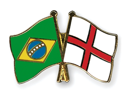 Fahnen Pins Brasilien England