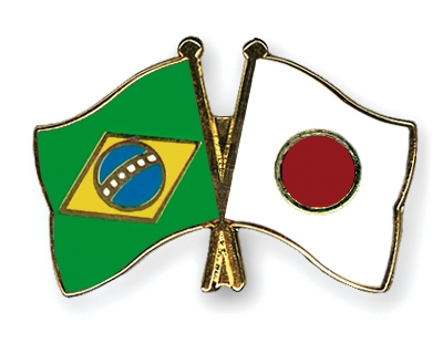 Fahnen Pins Brasilien Japan