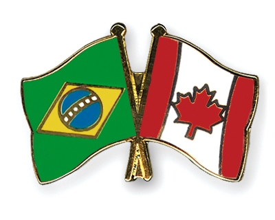 Fahnen Pins Brasilien Kanada