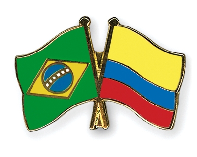 Fahnen Pins Brasilien Kolumbien