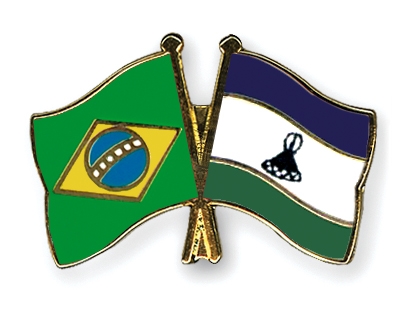 Fahnen Pins Brasilien Lesotho