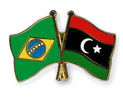 Fahnen Pins Brasilien Libyen