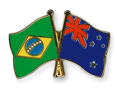 Fahnen Pins Brasilien Neuseeland