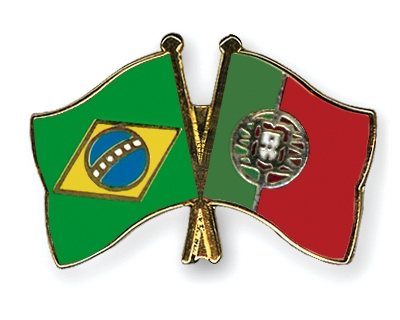 Fahnen Pins Brasilien Portugal