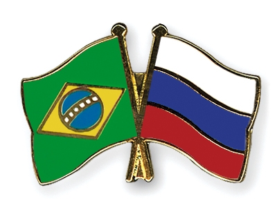 Fahnen Pins Brasilien Russland