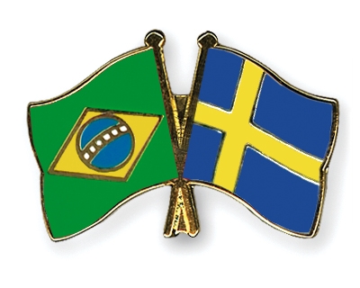 Fahnen Pins Brasilien Schweden