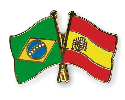 Fahnen Pins Brasilien Spanien