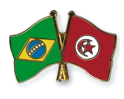 Fahnen Pins Brasilien Tunesien