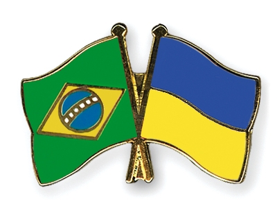 Fahnen Pins Brasilien Ukraine