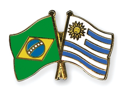 Fahnen Pins Brasilien Uruguay