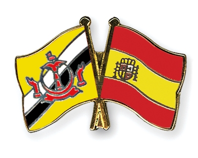 Fahnen Pins Brunei-Darussalam Spanien