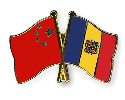 Fahnen Pins China Andorra
