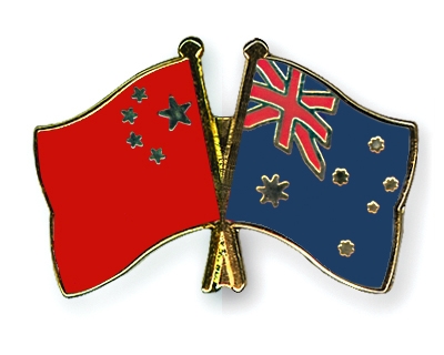 Fahnen Pins China Australien