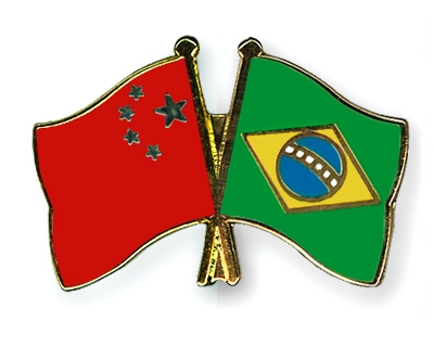 Fahnen Pins China Brasilien