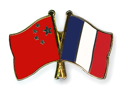 Fahnen Pins China Frankreich