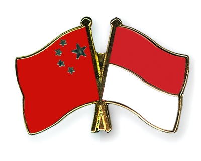 Fahnen Pins China Indonesien