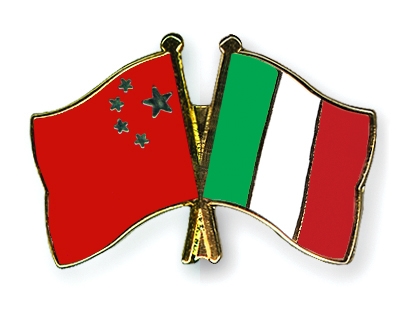 Fahnen Pins China Italien