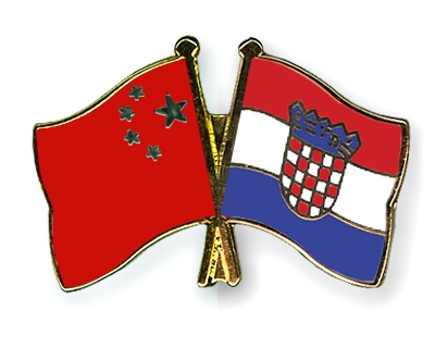 Fahnen Pins China Kroatien