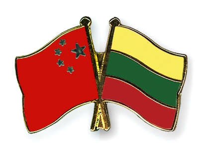 Fahnen Pins China Litauen