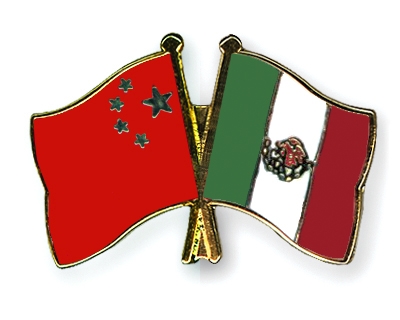 Fahnen Pins China Mexiko
