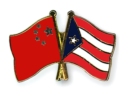 Fahnen Pins China Puerto-Rico
