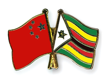 Fahnen Pins China Simbabwe