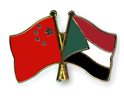 Fahnen Pins China Sudan