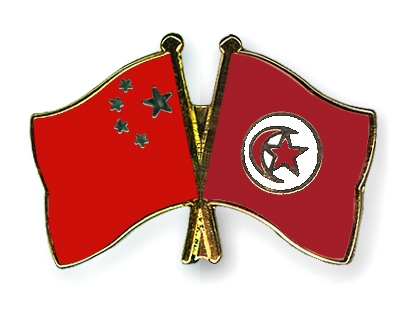 Fahnen Pins China Tunesien