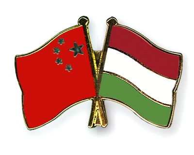 Fahnen Pins China Ungarn